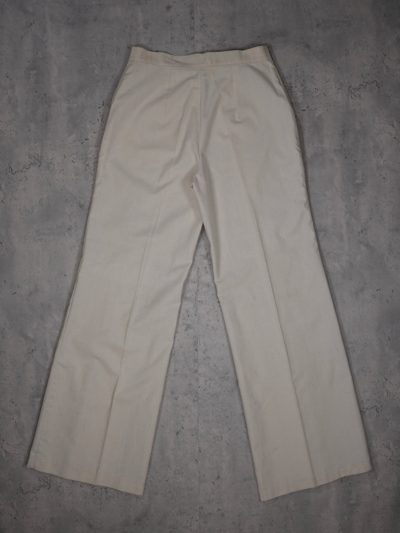 Vintage 1970s - Flared White Dress Trousers