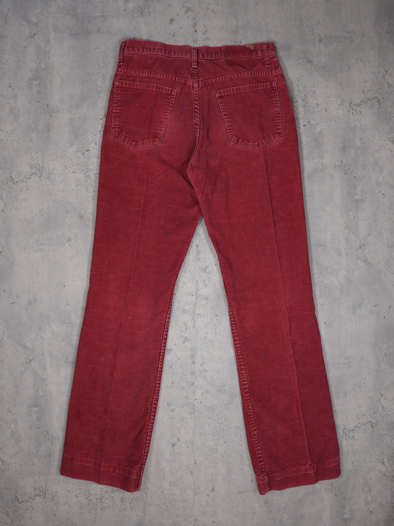 Vintage 1970s - Jc Penny "plain Pockets" Red Corduroy Trousers