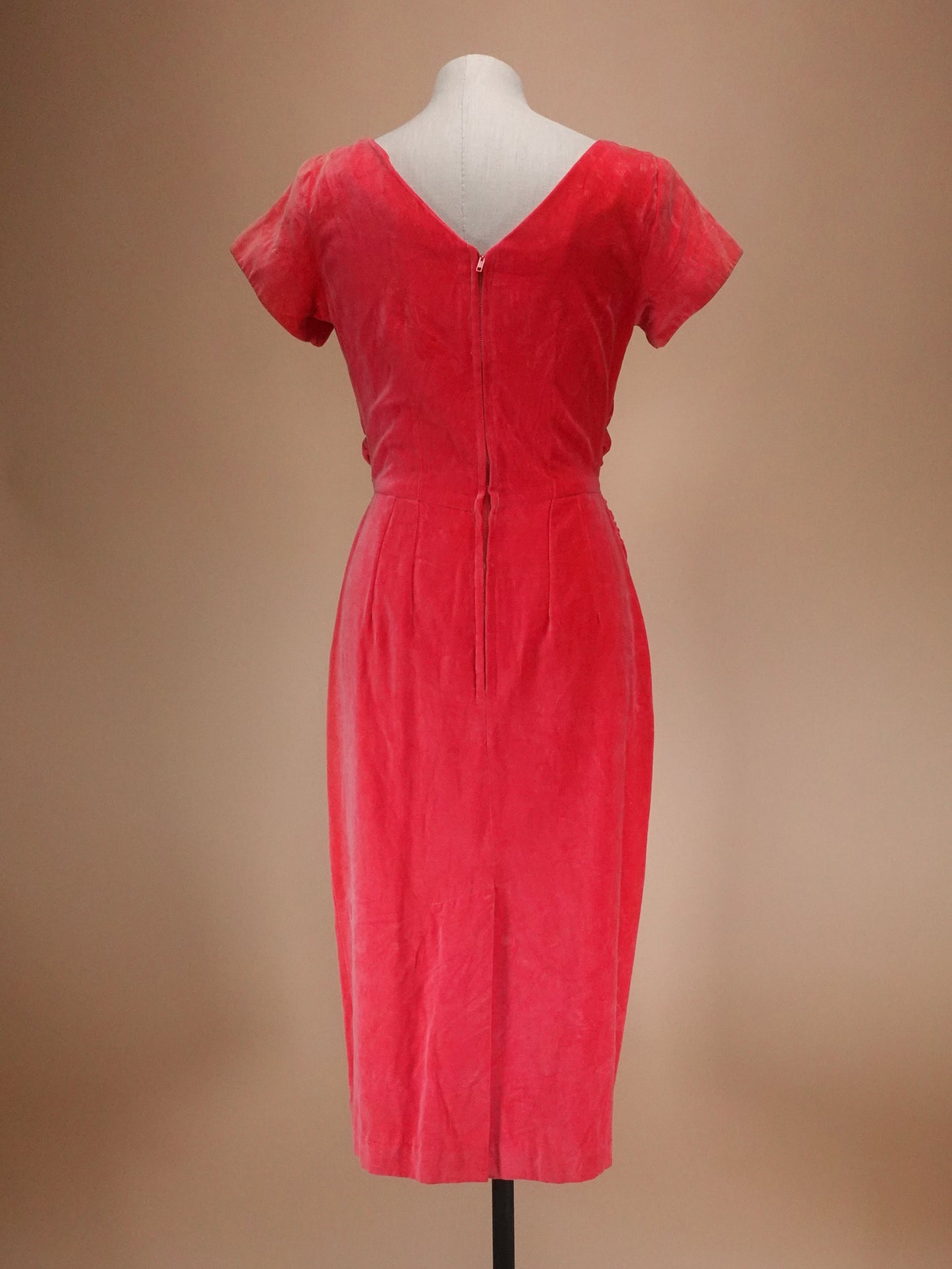 Vintage 1960s | Hot Pink Velvet Cocktail Dress