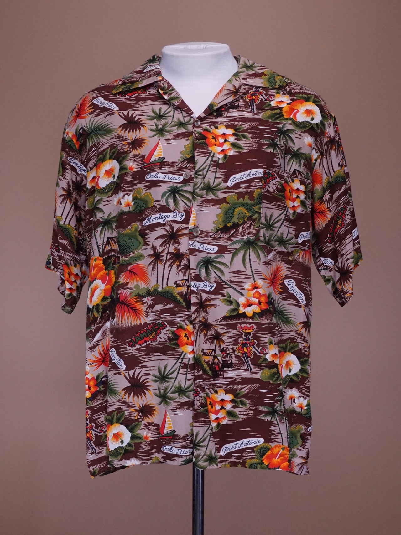 Vintage 1970s - Modesto Garments Jamacian Souviner Long Sleeve Shirt