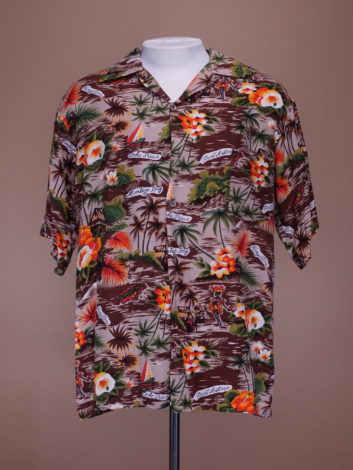 1970s - Modesto Garments Jamacian Souviner Long Sleeve Shirt