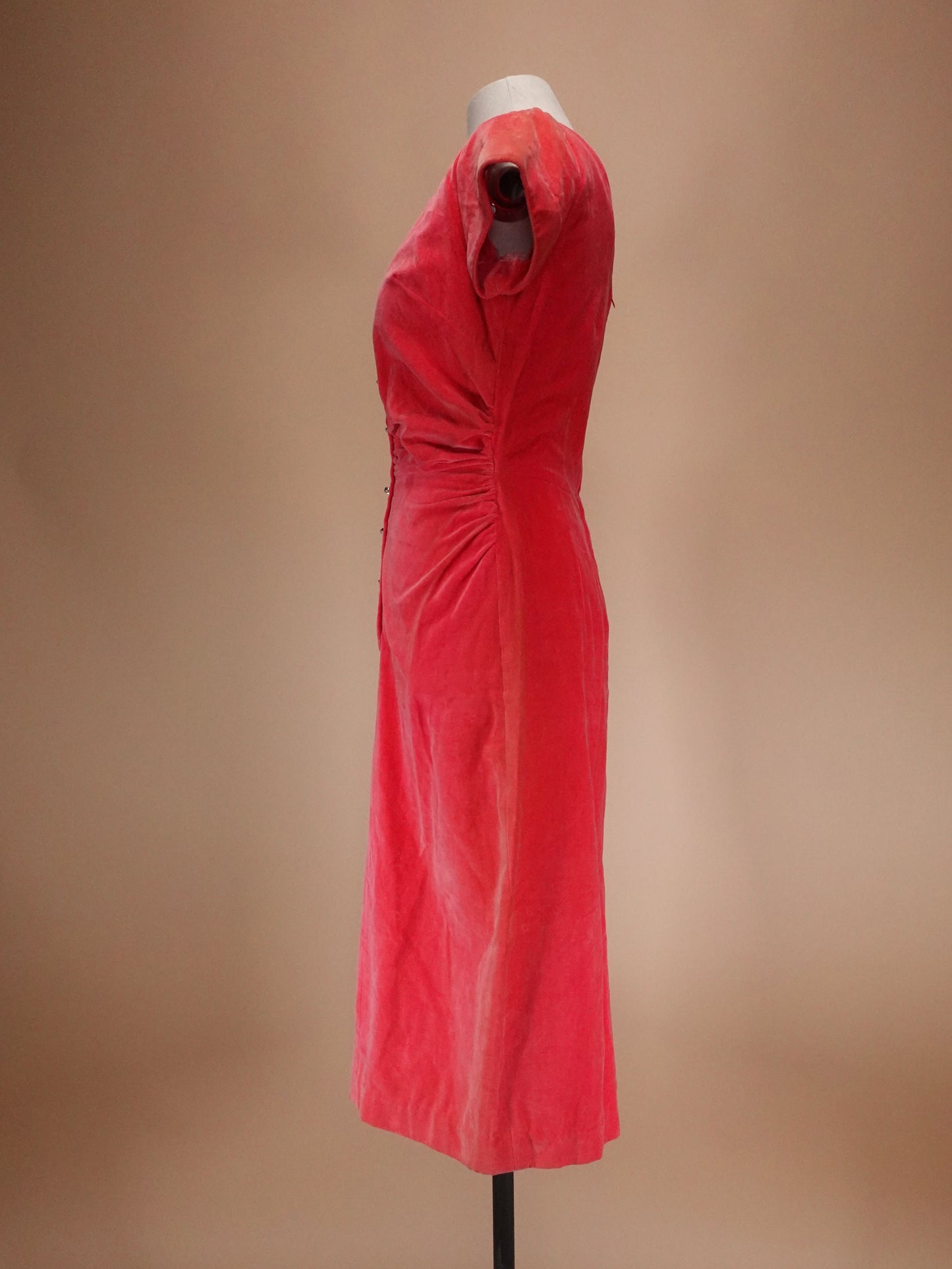 Vintage 1960s | Hot Pink Velvet Cocktail Dress