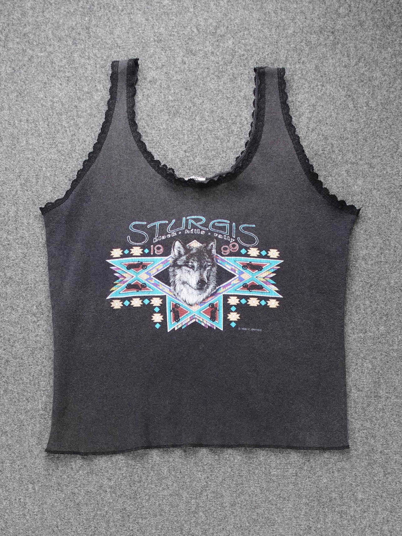 1990s - Sturges Lace Trim Baby T Tank Top