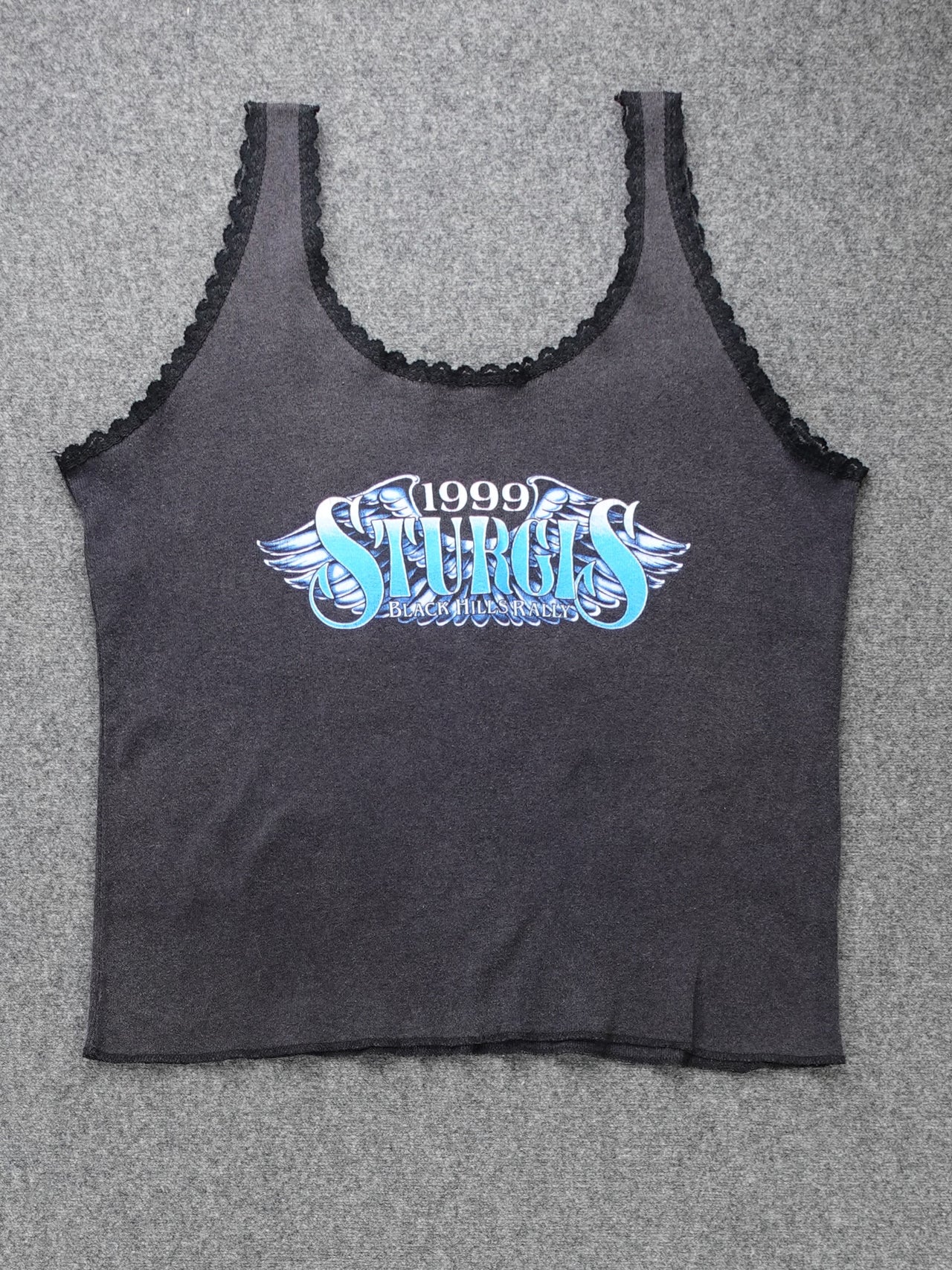 1990s - Sturges Lace Trim Baby T Tank Top