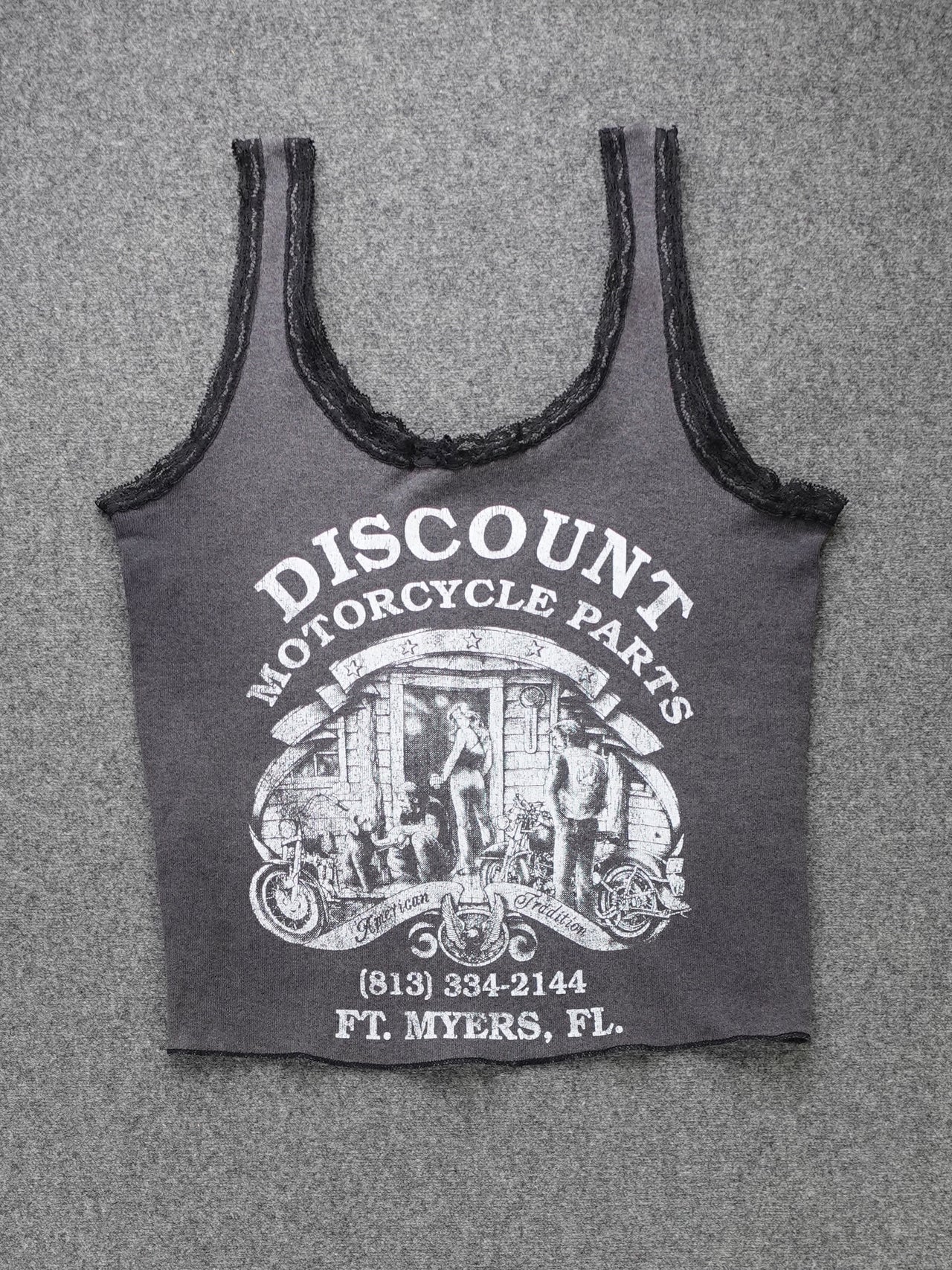 1980s - "Wild Heart" Lace Trim Baby T Tank Top