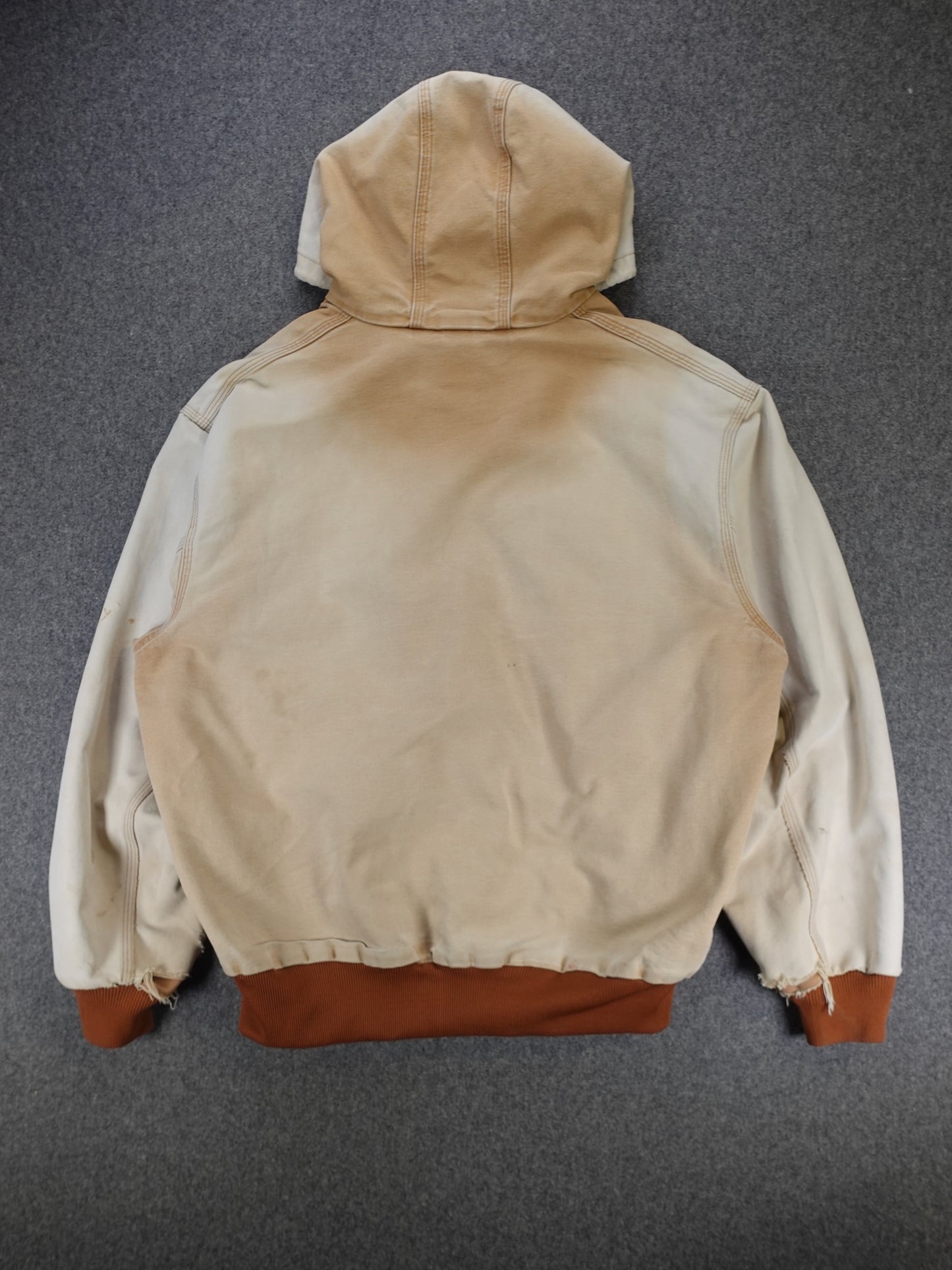 1990s - Carhartt J131 BRN Hooded Duck Canvas Work Jacket Made In USA