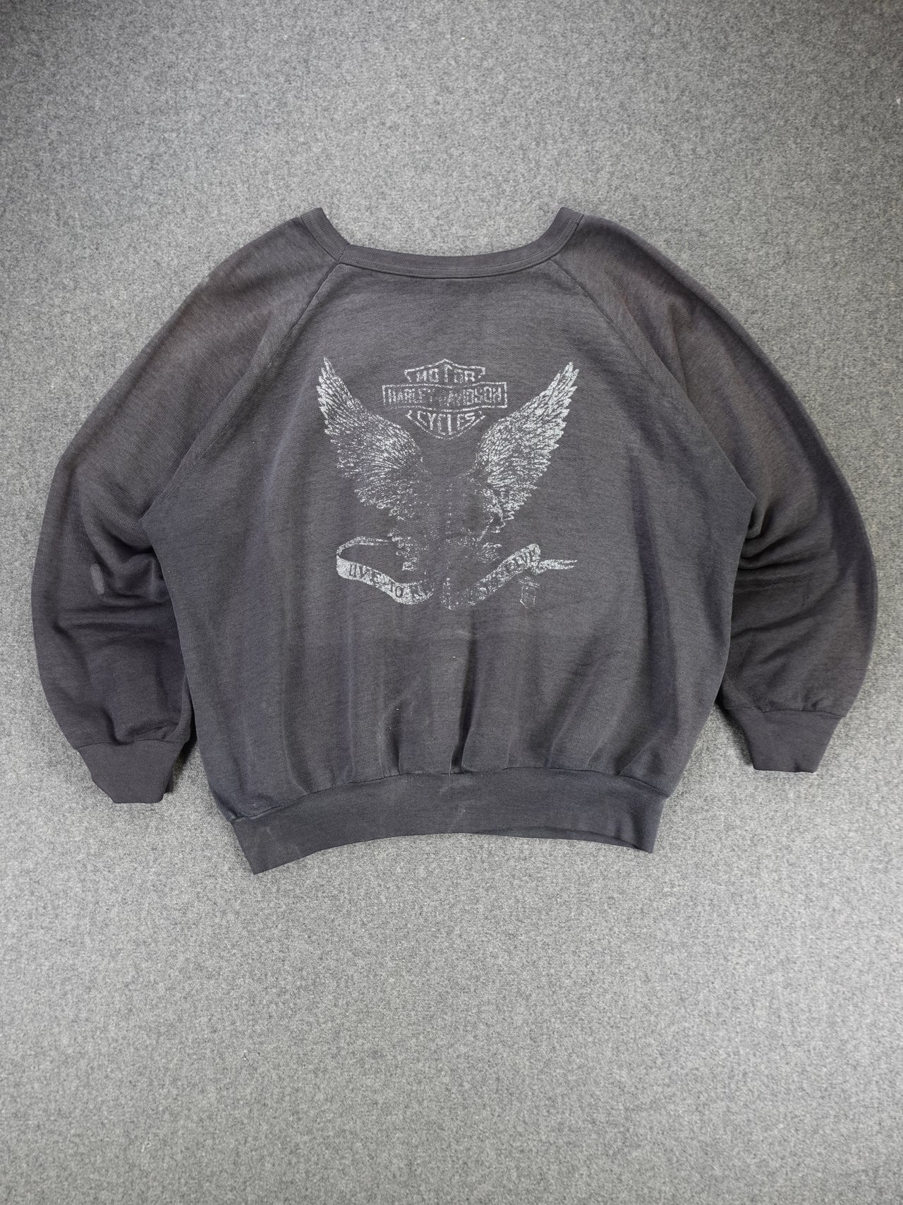 Vintage 1970s/80s - Harley Davidson Tried & True 3D Emblem Style Crewneck Sweatshirt