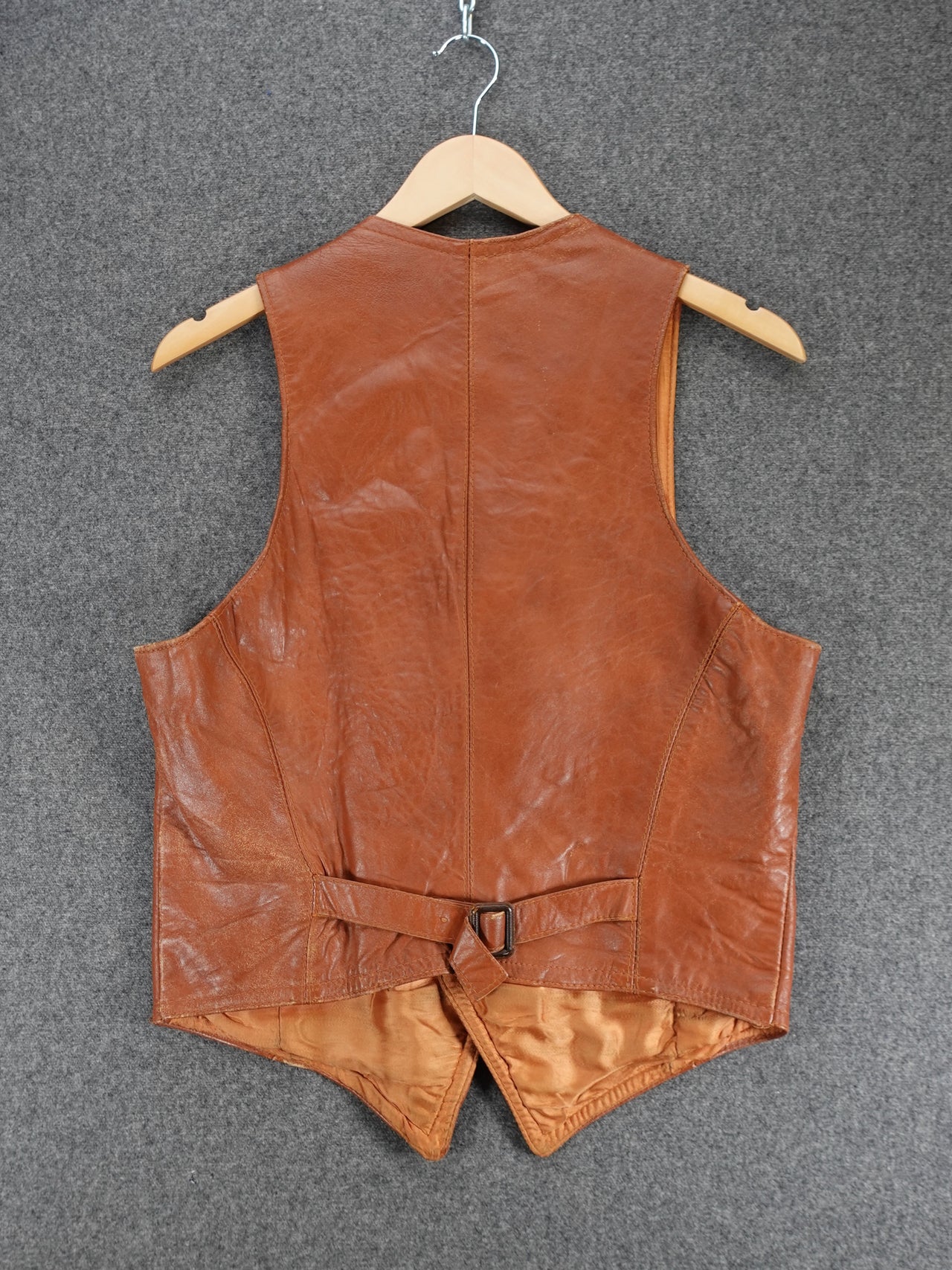 1970s - Cordovan Montreal Genuine Leather Buckle/Clinch Back Vest