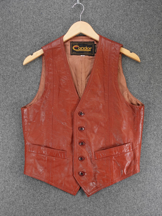 1970s -  Genuine Leather Vest By Condor International