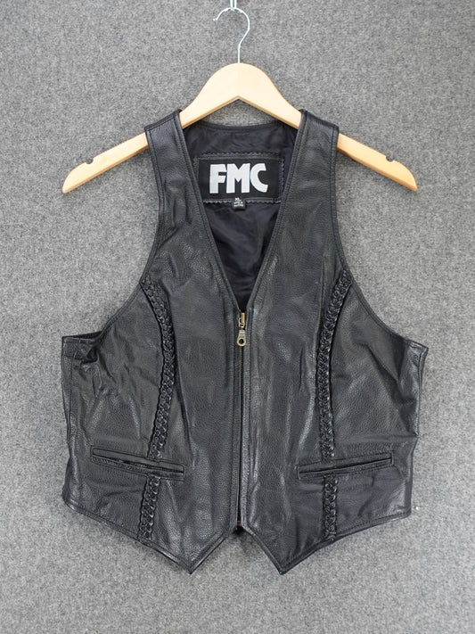 1970s -  Genuine Leather Biker Vest By FMC