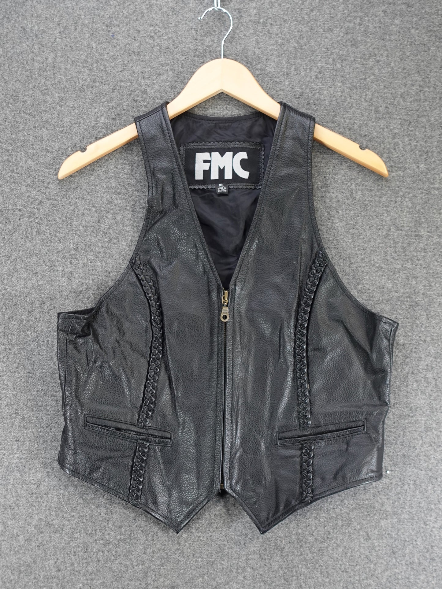 1970s -  Genuine Leather Biker Vest By FMC