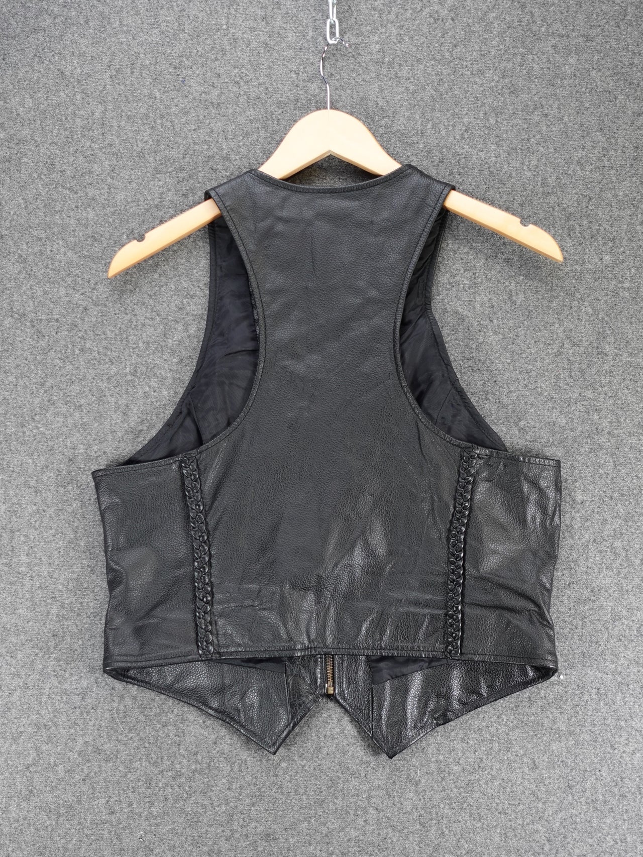 Vintage 1970s -  Genuine Leather Biker Vest By FMC