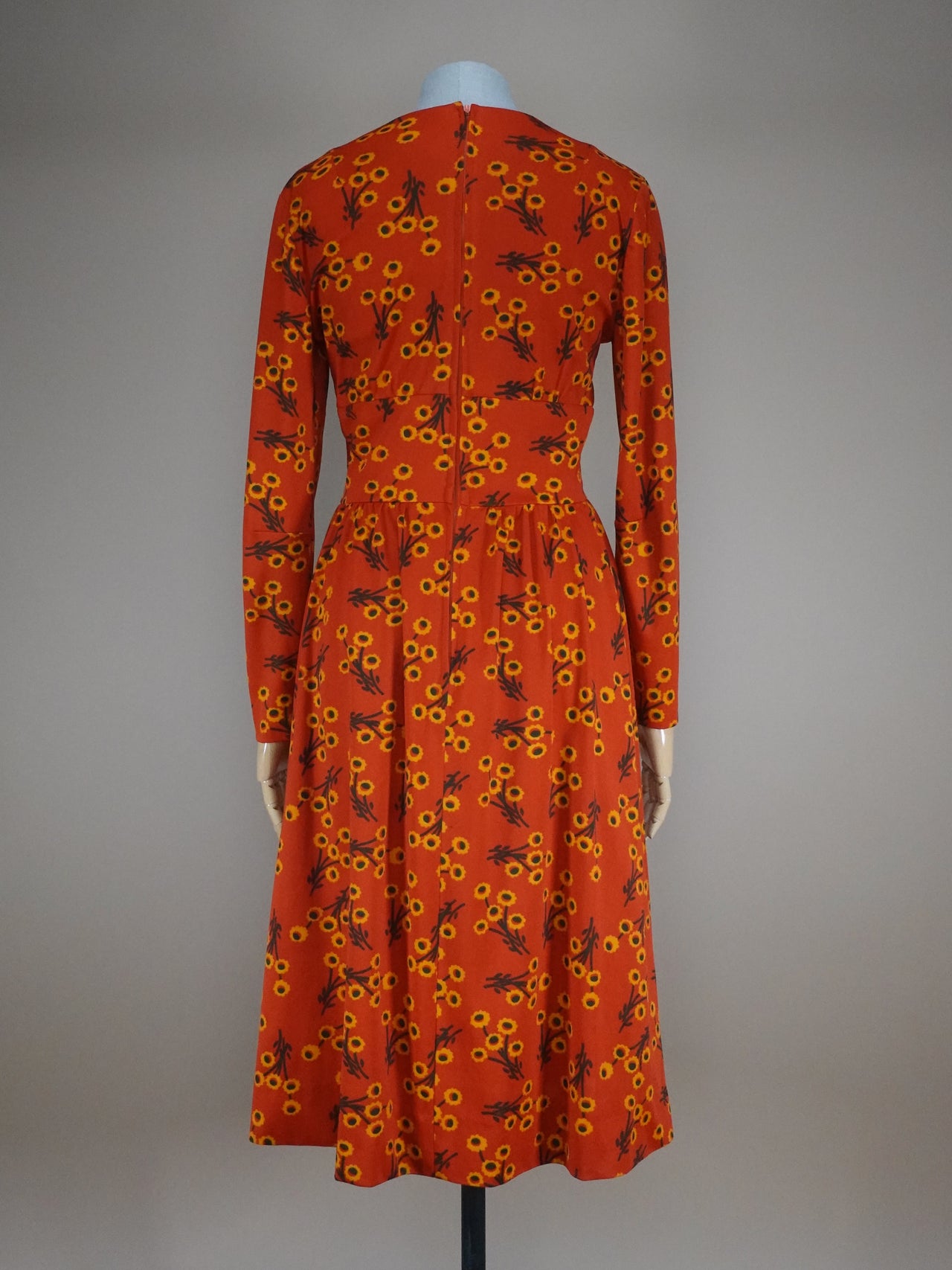 1970s - Polyester Floral Wrap Midi Dress