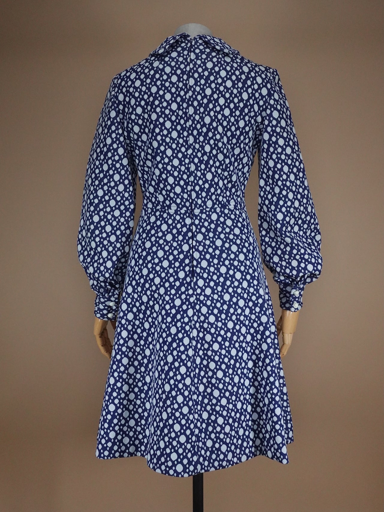 1970s - Polyester Bishop Sleeve Midi /Dress