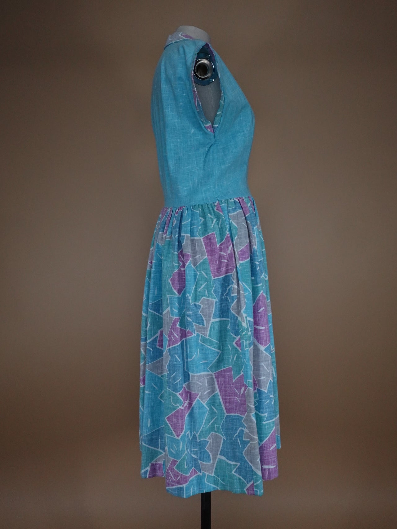 1950s - Abstract Cotton Day Dress