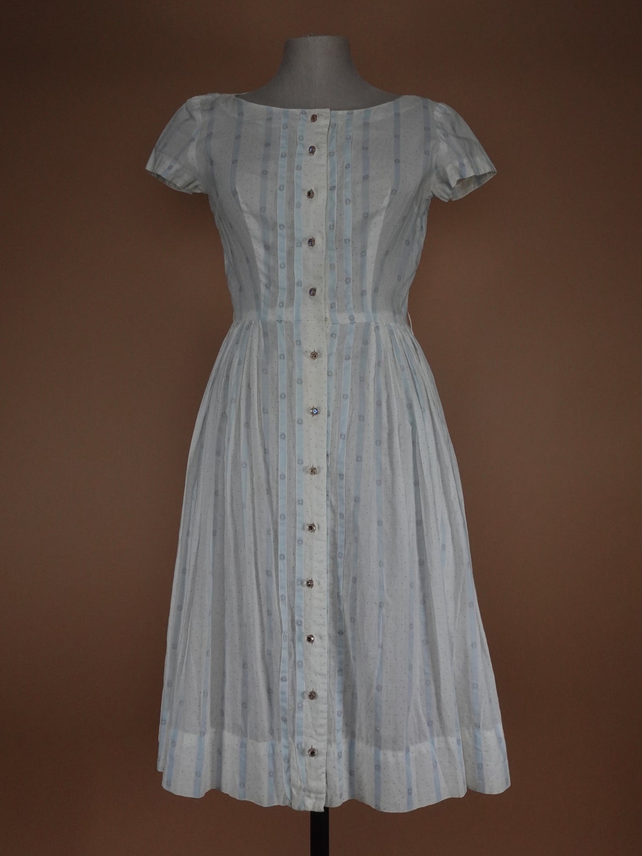 1960s Pleated Cotton Afternoon Dress