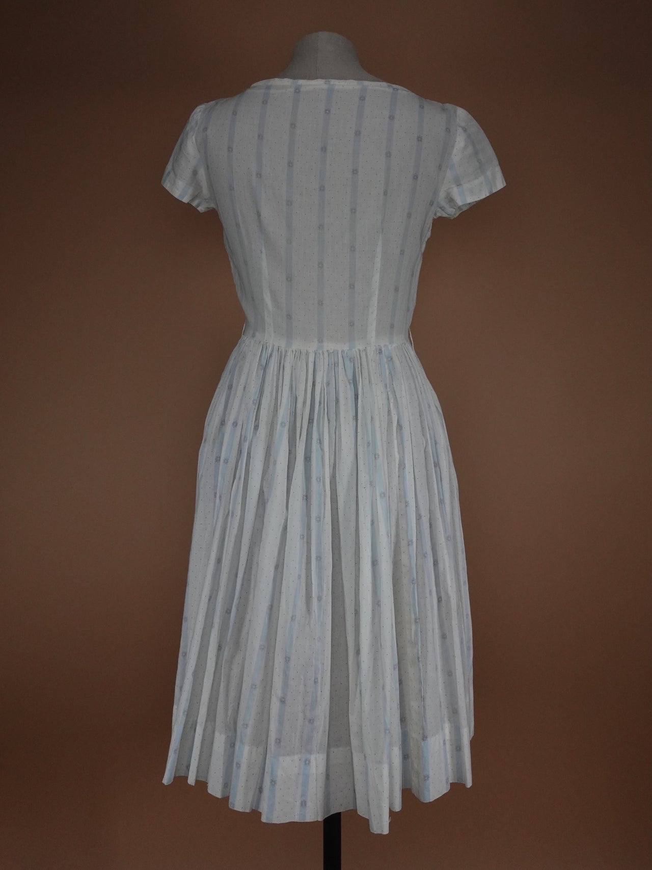 1960s Pleated Cotton Afternoon Dress