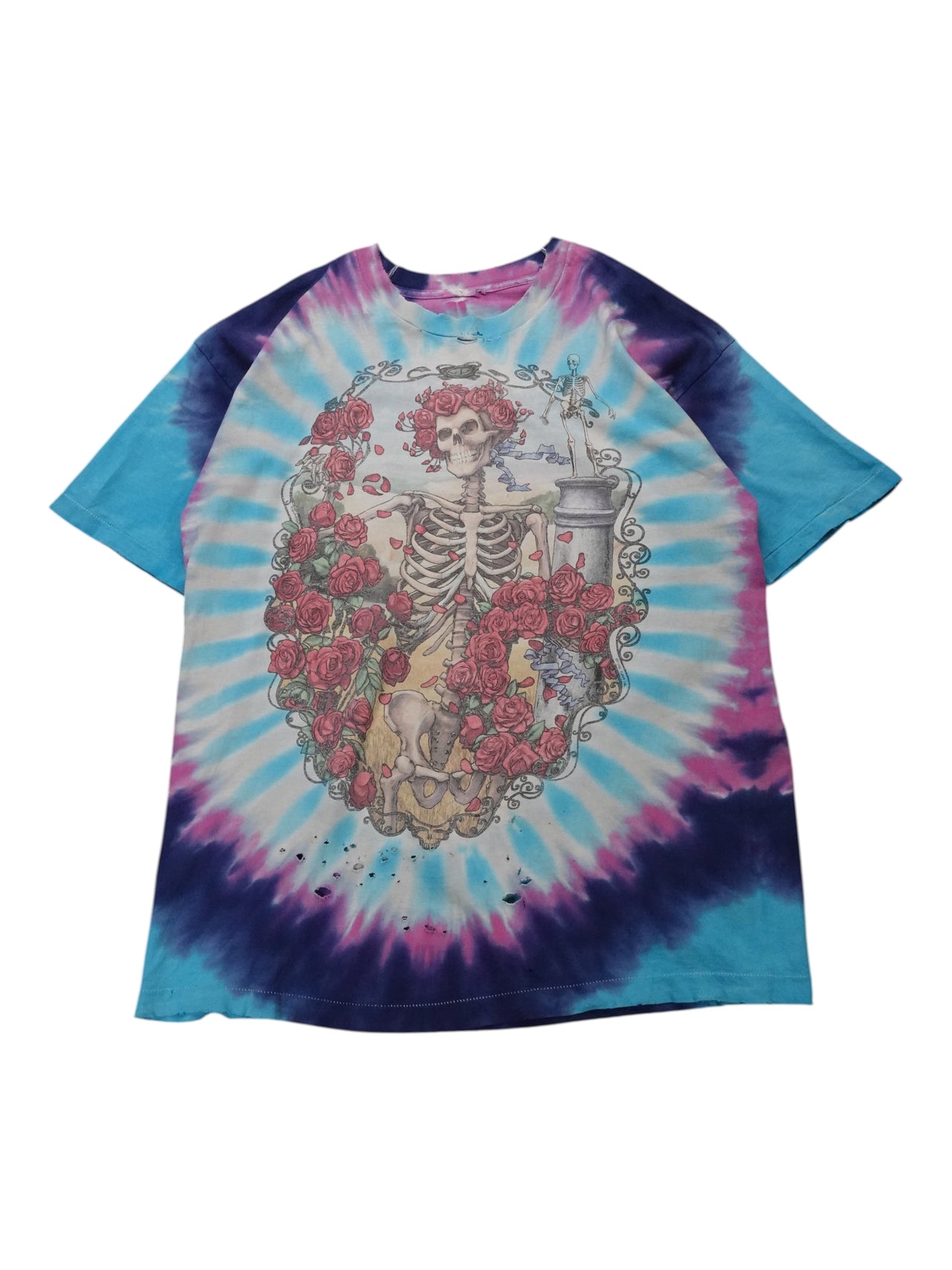 1990s The Grateful Dead Tie Die Skeleton Distressed T-Shirt
