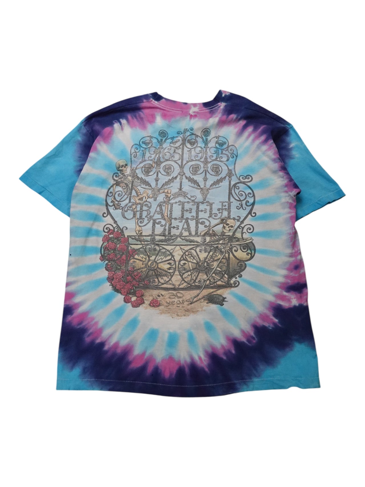 1990s The Grateful Dead Tie Die Skeleton Distressed T-Shirt