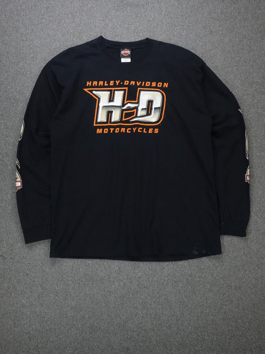2000s - Harley Davidson "H-D" Long Sleeve Biker T-Shirt