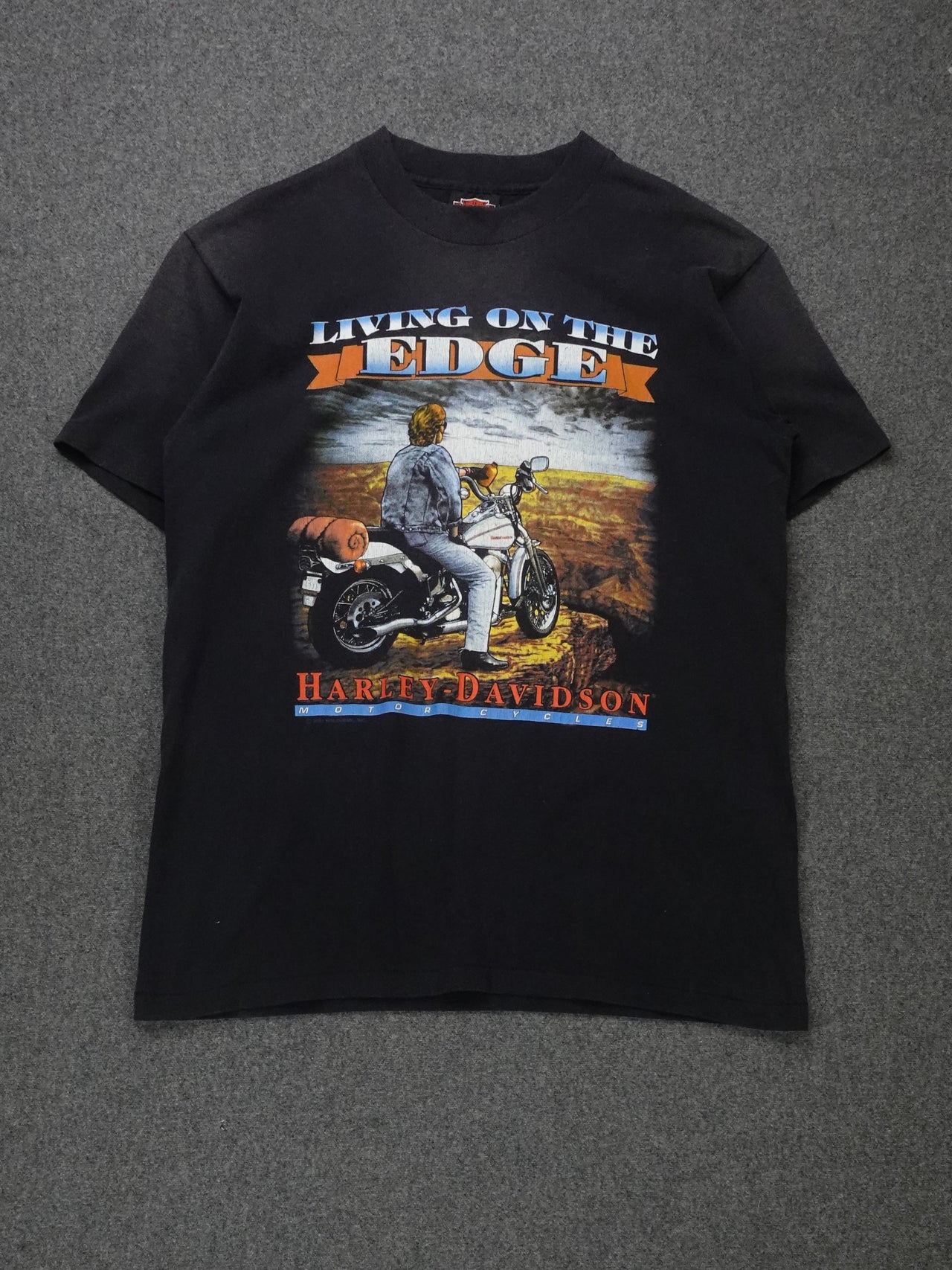 1990s - "Living On The Edge" Harley Davidson Hawaii T-Shirt