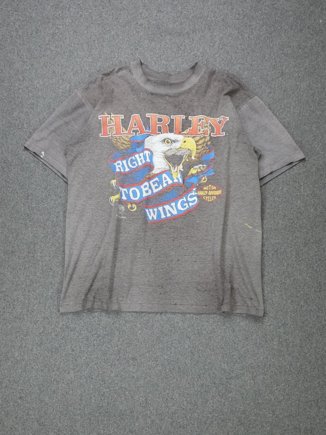 1980s - "Right To Bear Wings" Harley Davidson T-Shirt