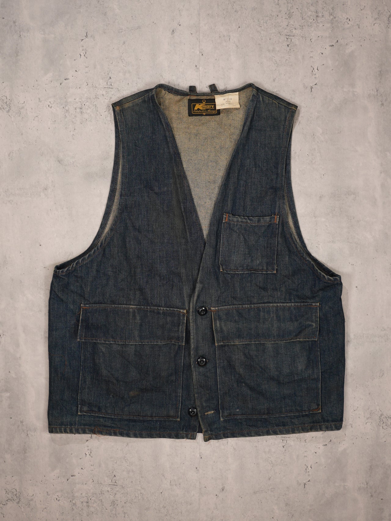 1980S - DENIM "K-MART" HUNTING/FISHING VEST