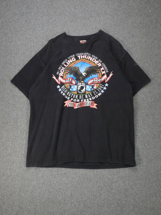 Vintage 2000s | Harley Davidson T-Shirt | Rolling Thunder Biker | Made In USA