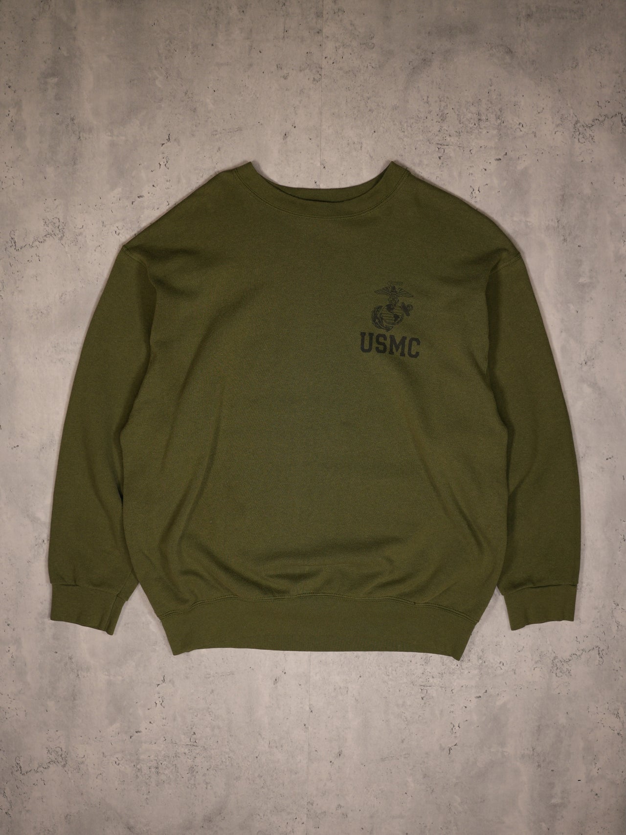 1990S - "USMC" RAGLAN SLEEVE CREWNECK SWEATSHIRT