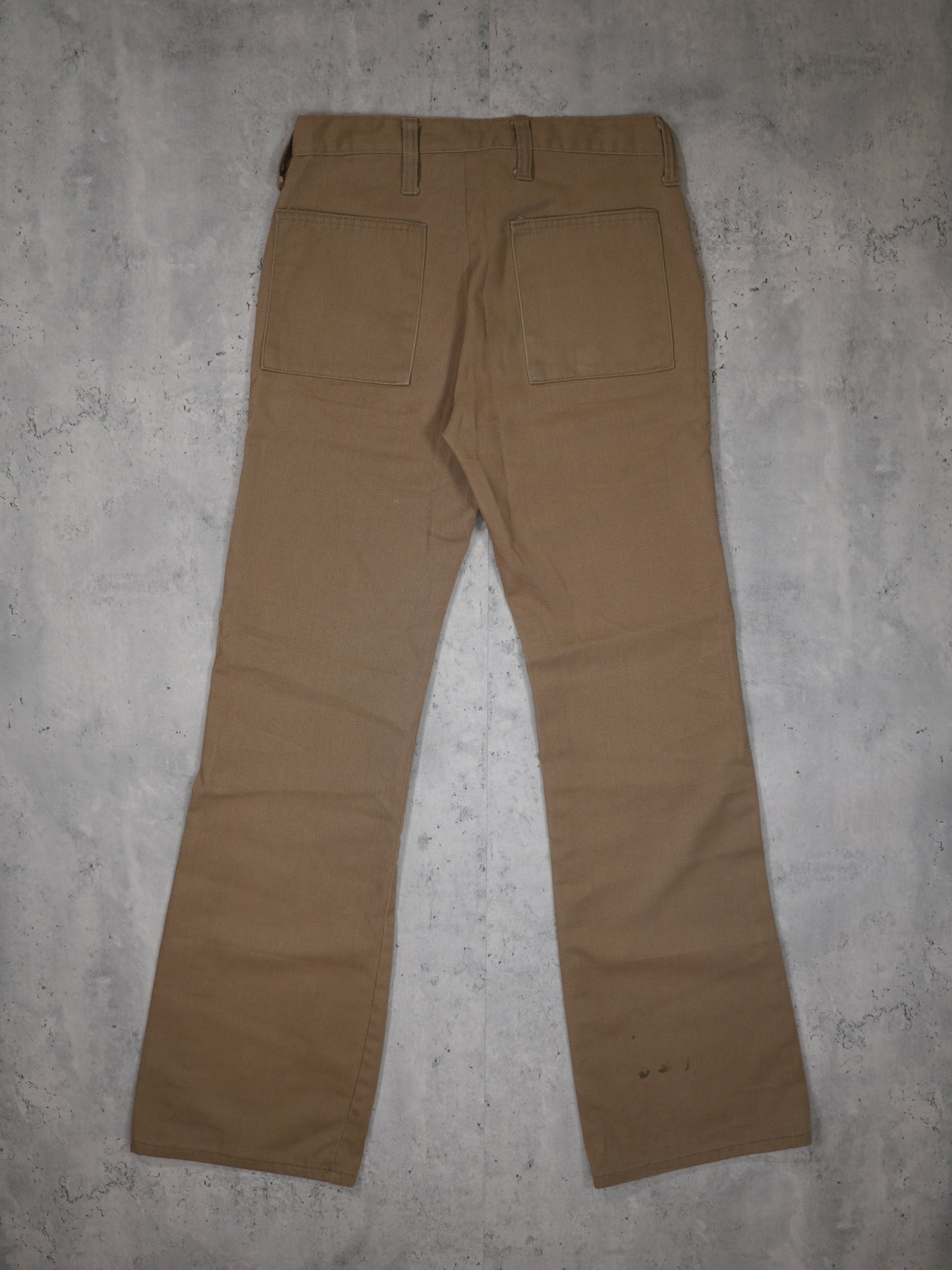 Vintage 1970s - Khaki Baker Pocket Flared Trousers