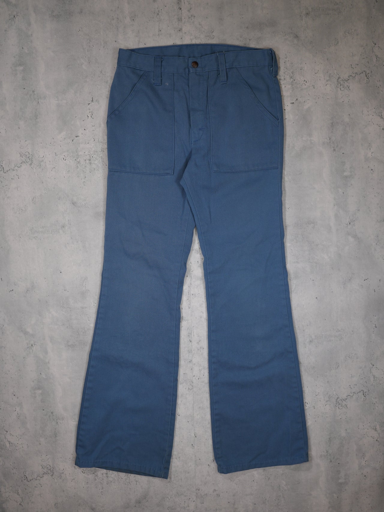 Vintage 1970s - Blue Baker Pocket Flared Trousers