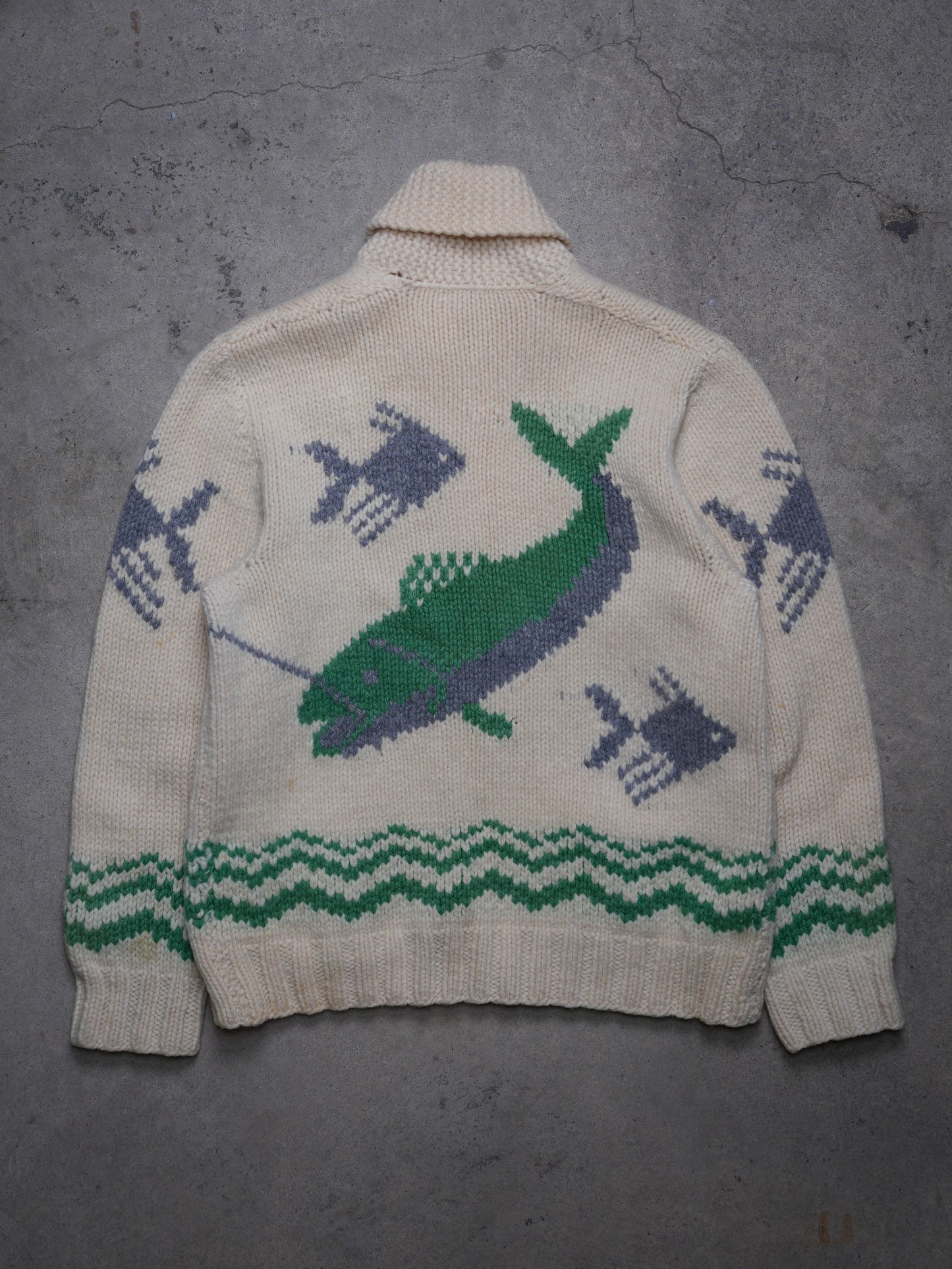 1950S/60S - HAND KNIT COWICHAN "MARY MAXIM" SWEATER