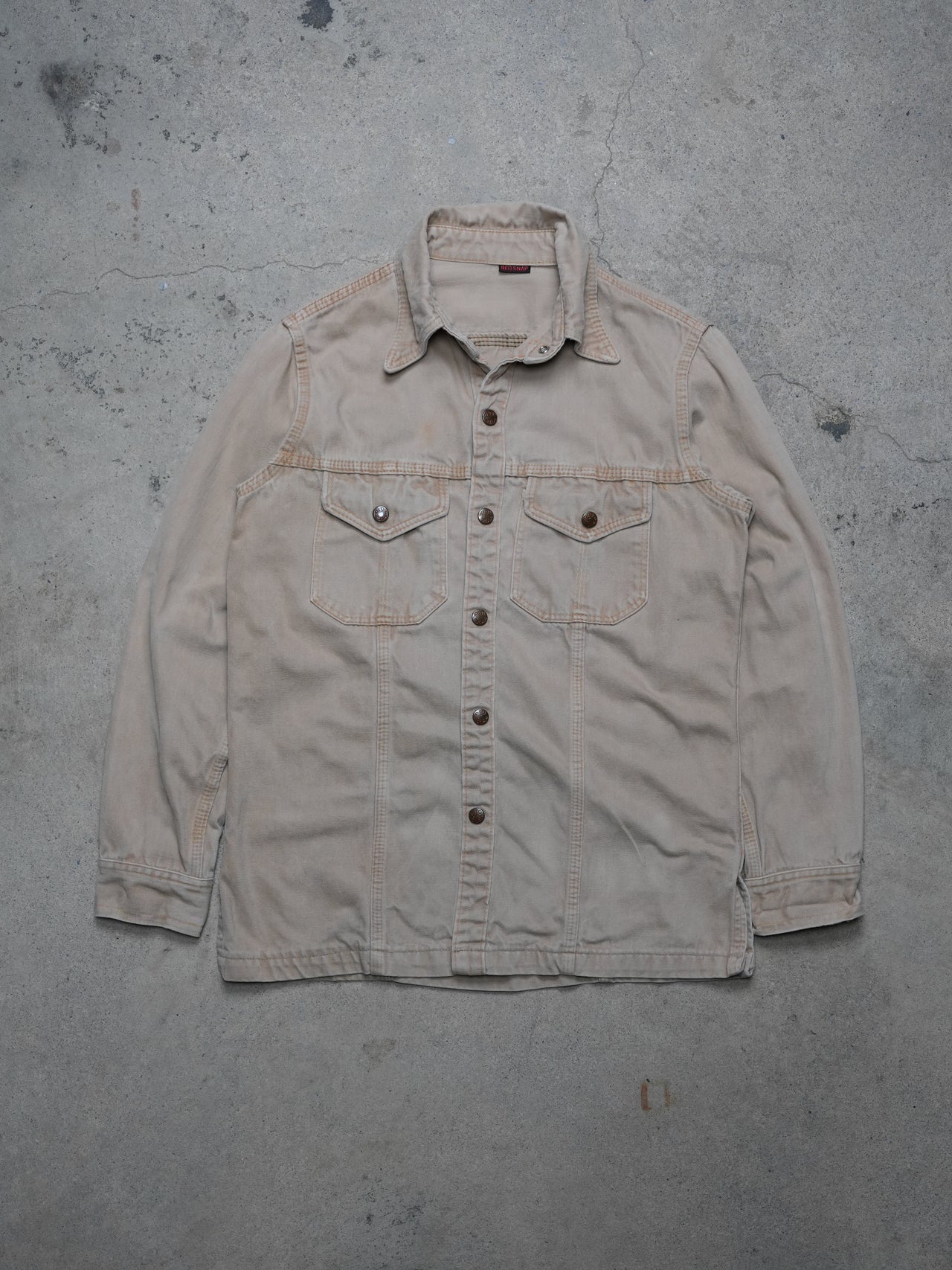 Vintage 1970s - Red Snap Brand Heavy Cotton Shirt