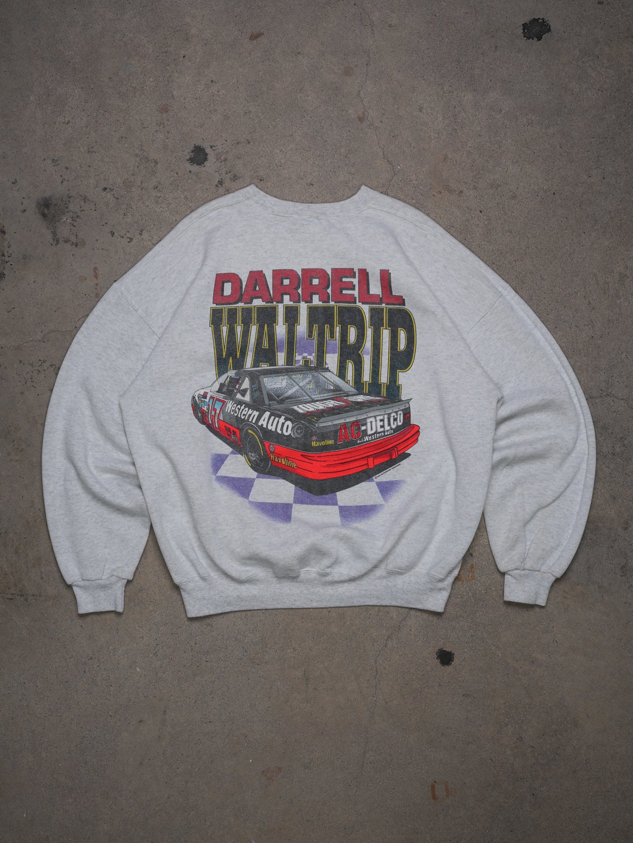 1990S - SIGNED DARRELL WALTRIP NASCAR PROMO CREWNECK SWEATSHIRT