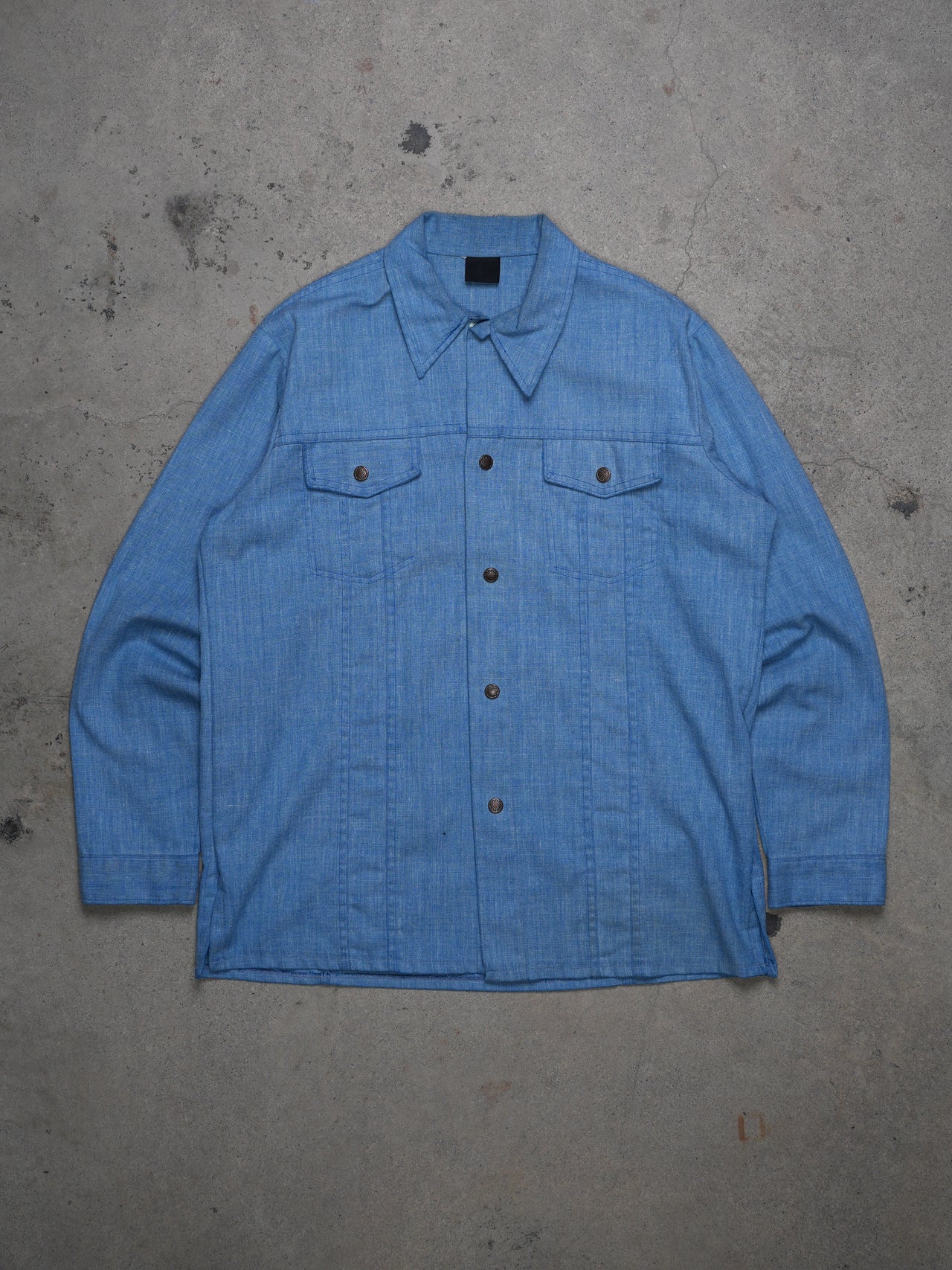 Vintage 1970s - Sears Western Wear Denim Snap Button Shirt