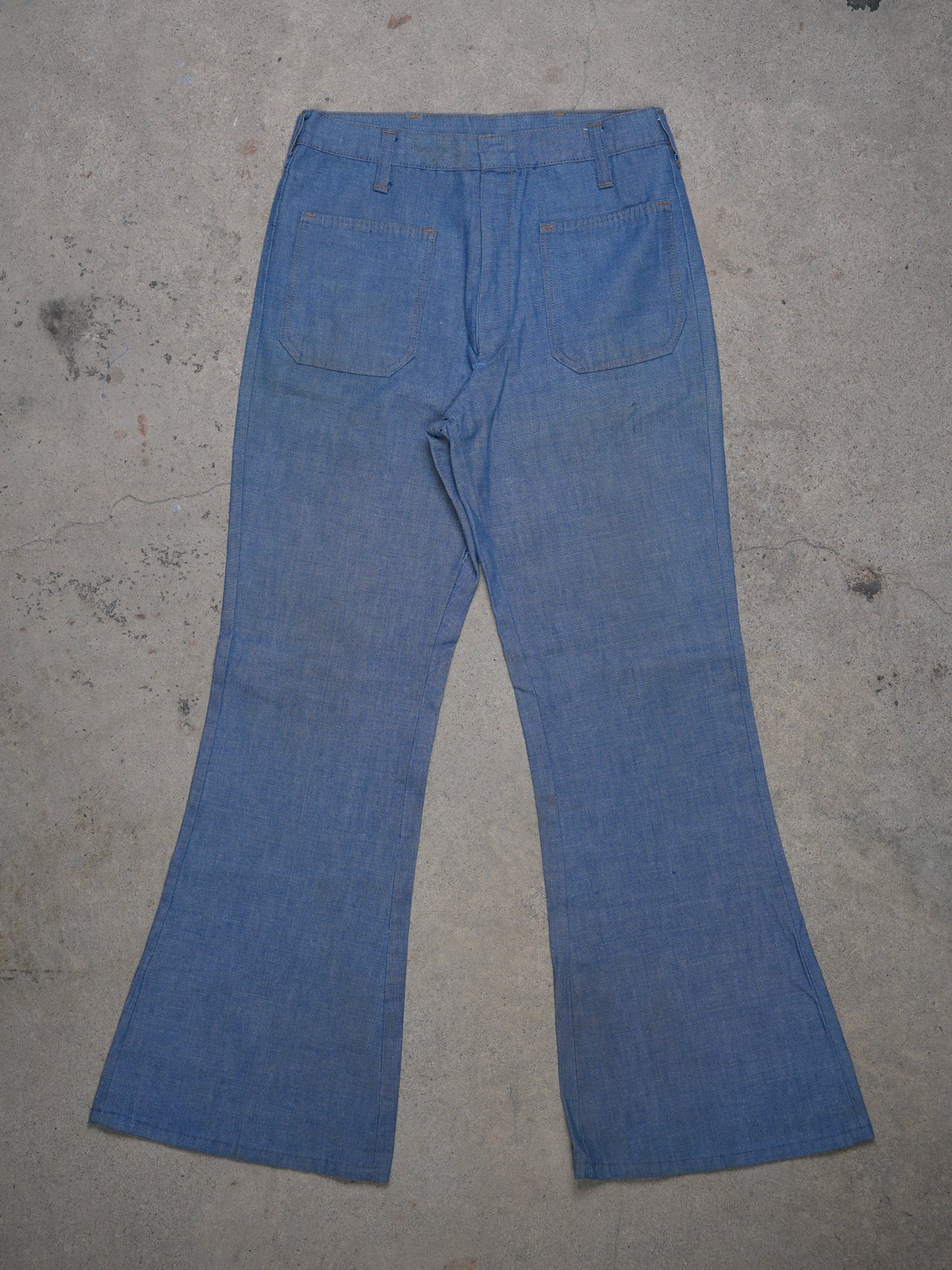 Vintage 1970s - Patch Pocket Bellbottom Trousers