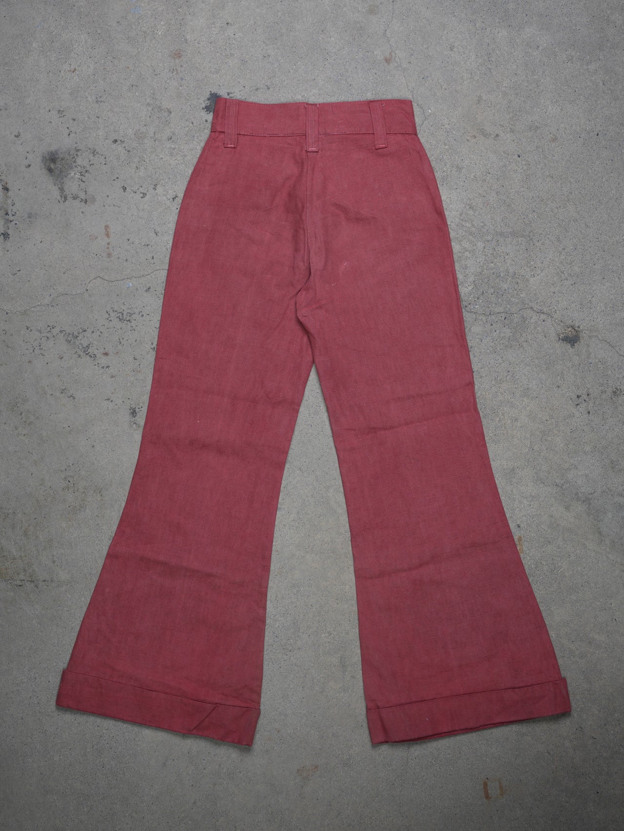 Vintage 1970s - M&l Industries Flared Red Overdyed Trousers