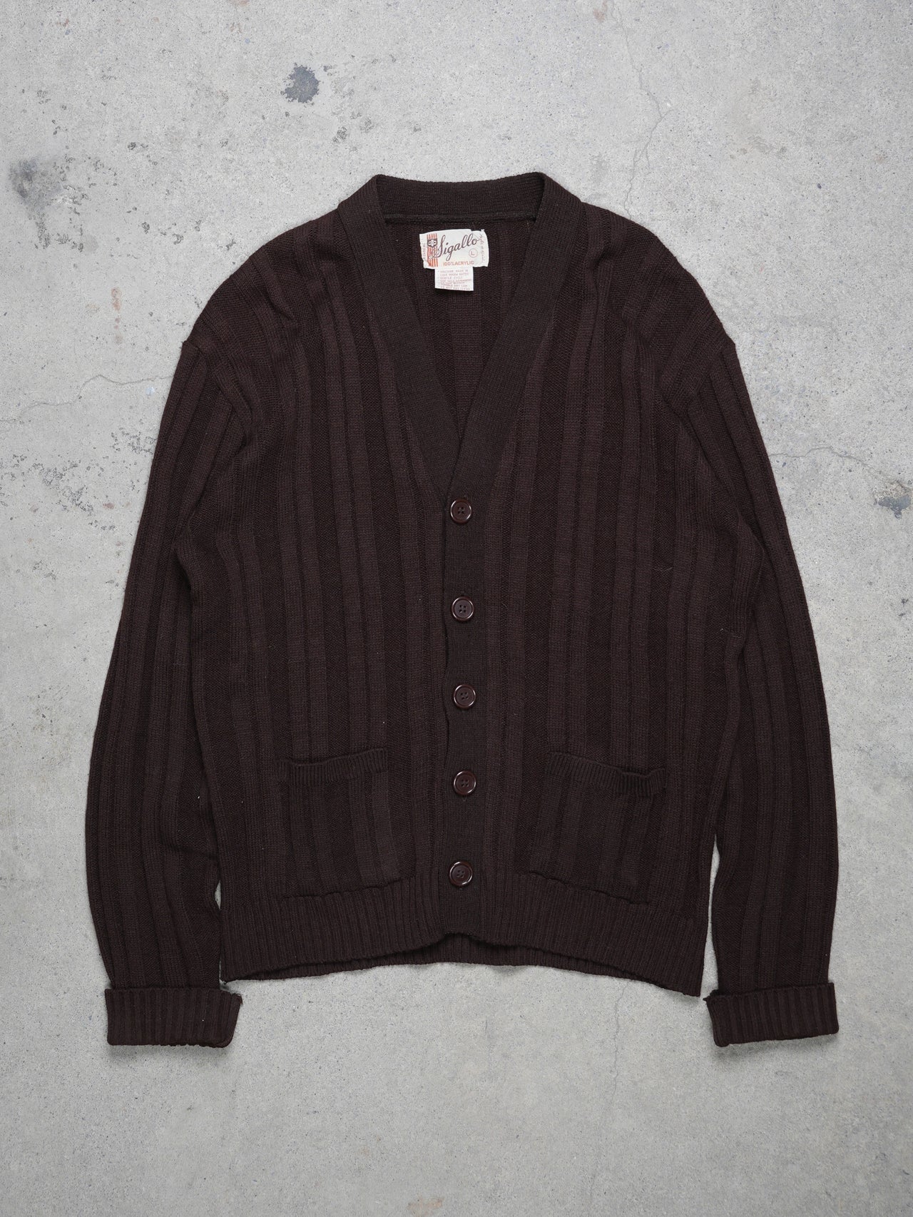 Vintage 1970s - Sigallo Ribbed Acrylic Cardigan