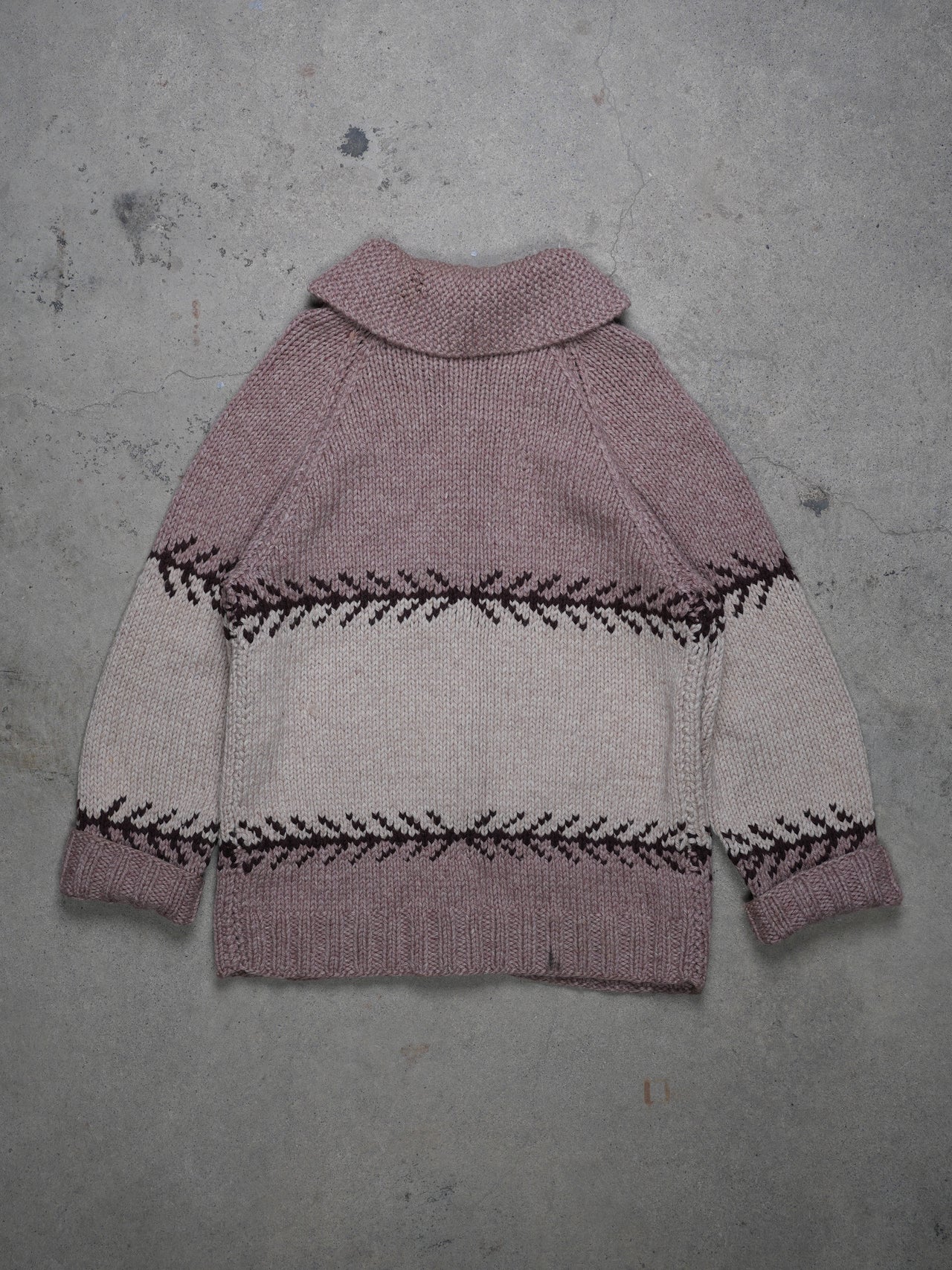 Vintage 1950s - Arrow Pattern Cowichan/curling Hand Knit Sweater