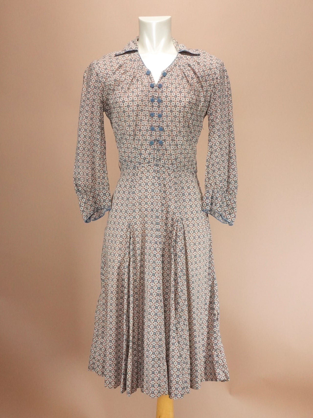 Vintage 1950s | Pattern Cotton Day Dress