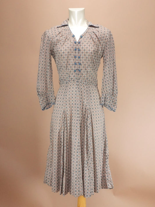 Vintage 1950s | Pattern Cotton Day Dress