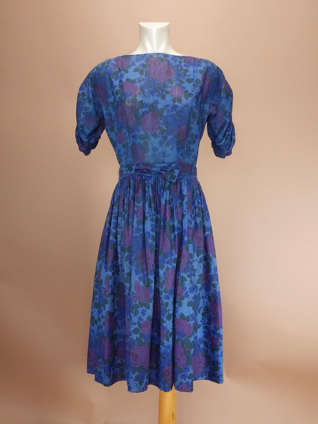 Vintage 1940s | Blue Floral Day Dress