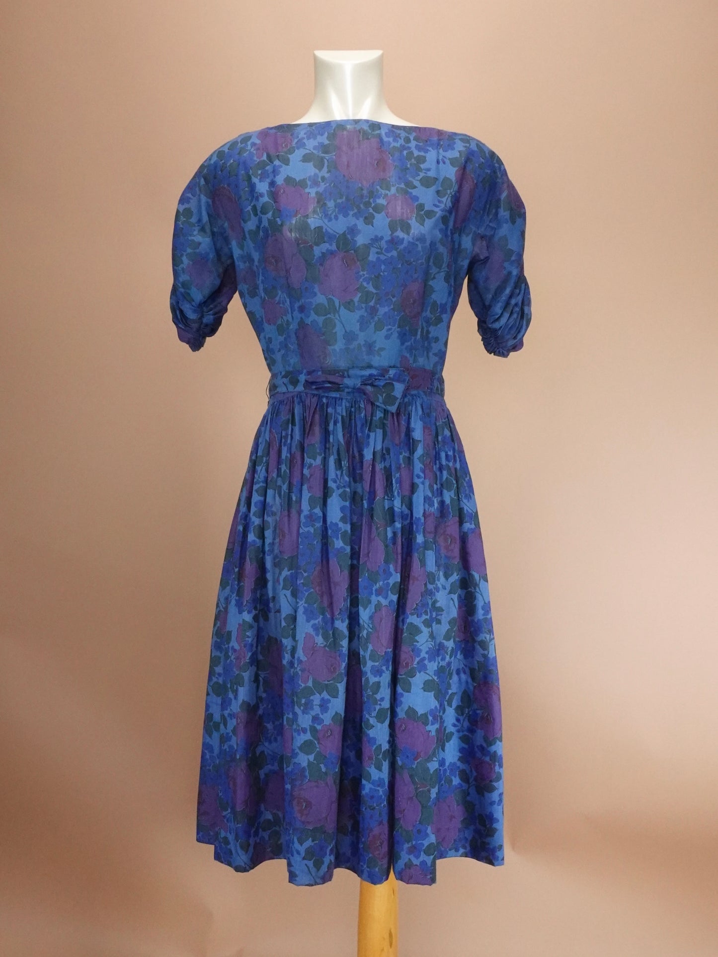 Vintage 1940s | Blue Floral Day Dress