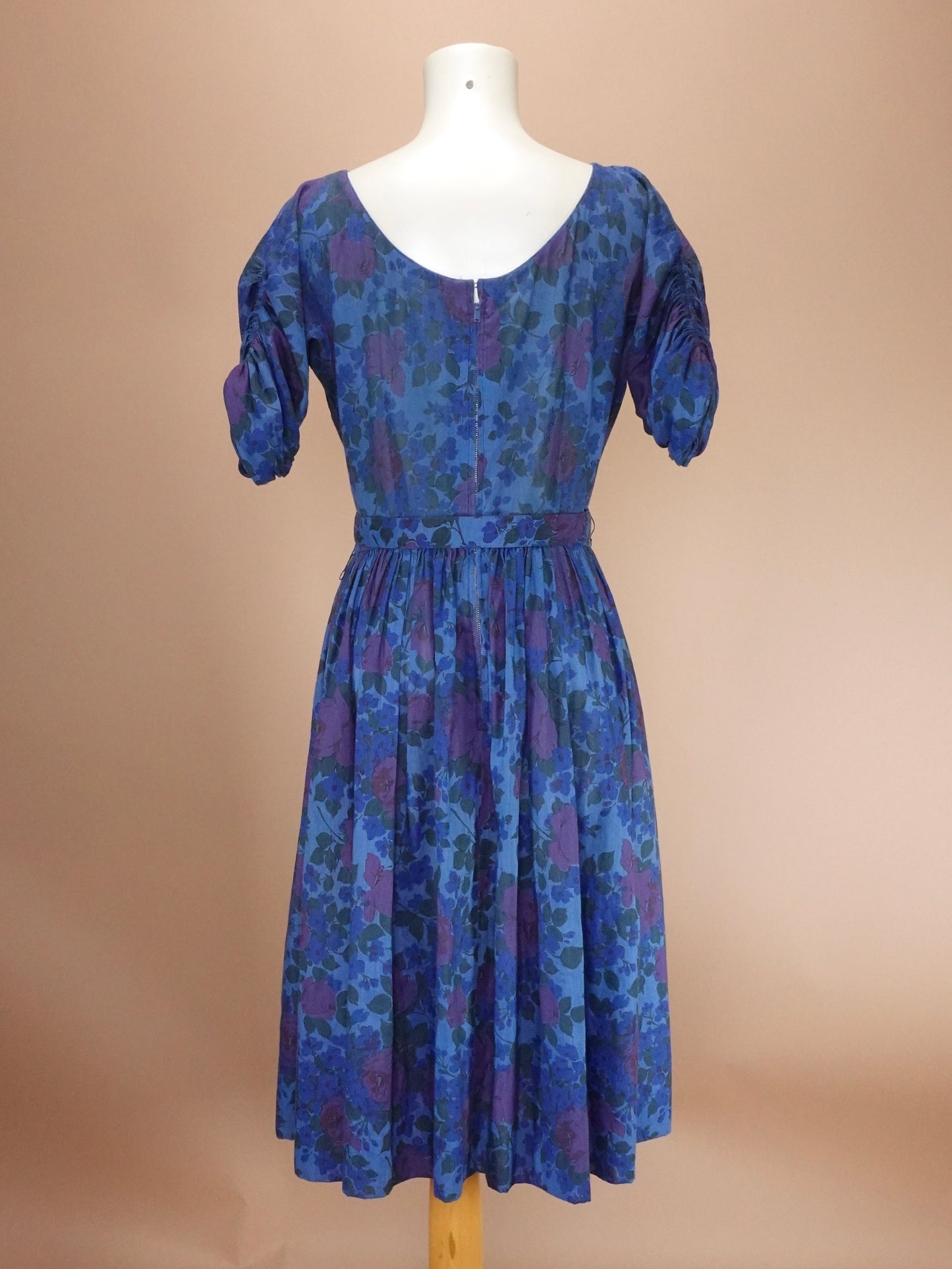 Vintage 1940s | Blue Floral Day Dress