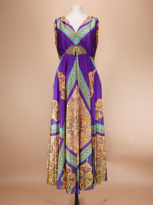 Vintage 1960s | Raphael Mack Paisley Psychedelic Maxi Dress