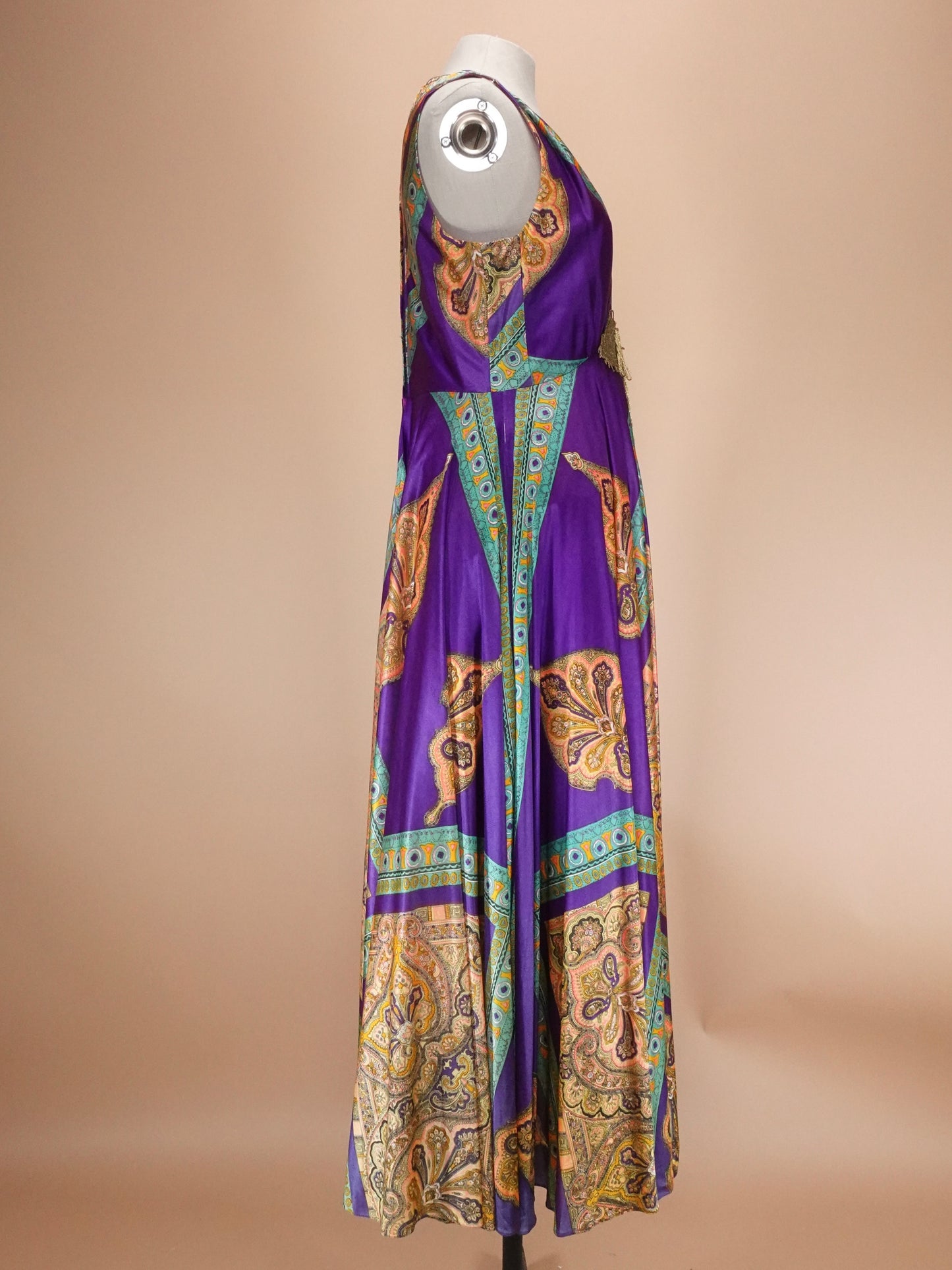 Vintage 1960s | Raphael Mack Paisley Psychedelic Maxi Dress
