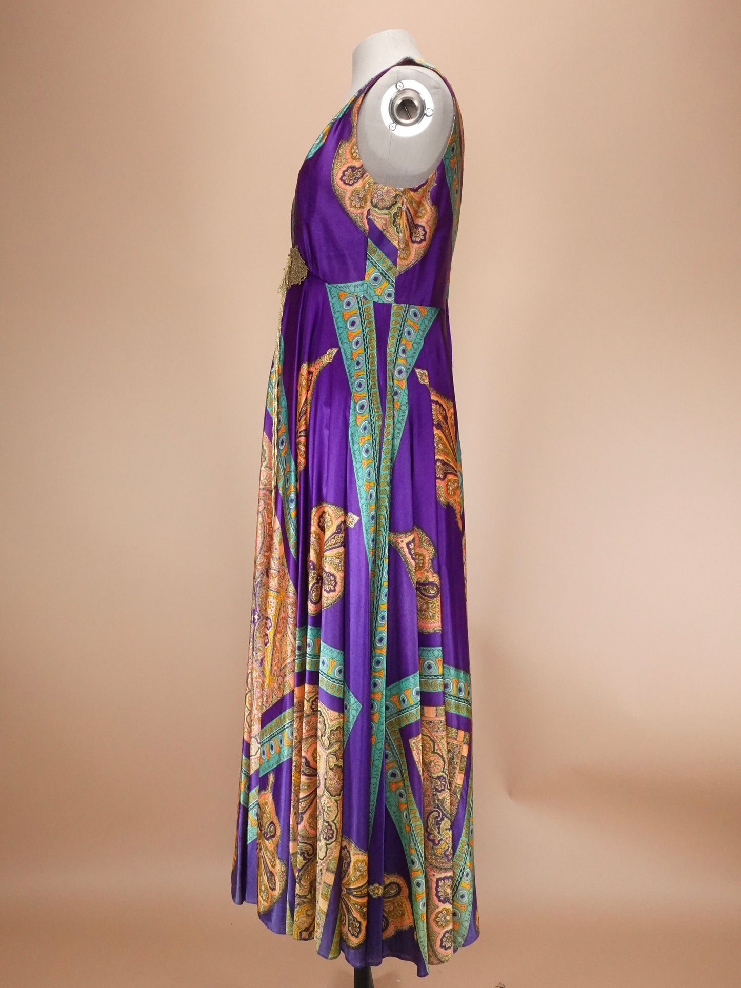 Vintage 1960s | Raphael Mack Paisley Psychedelic Maxi Dress