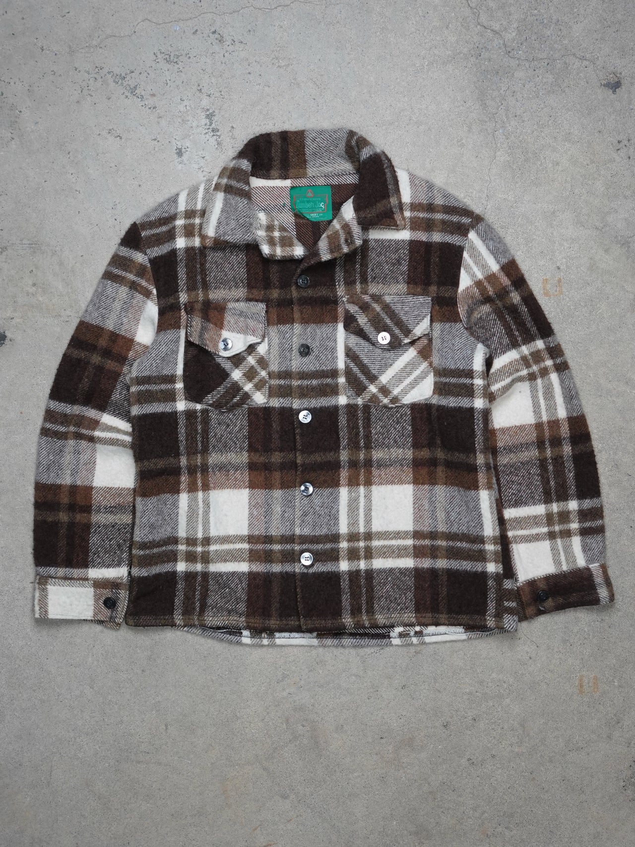  Plaid Woolen Button-Up Jacket (XL)