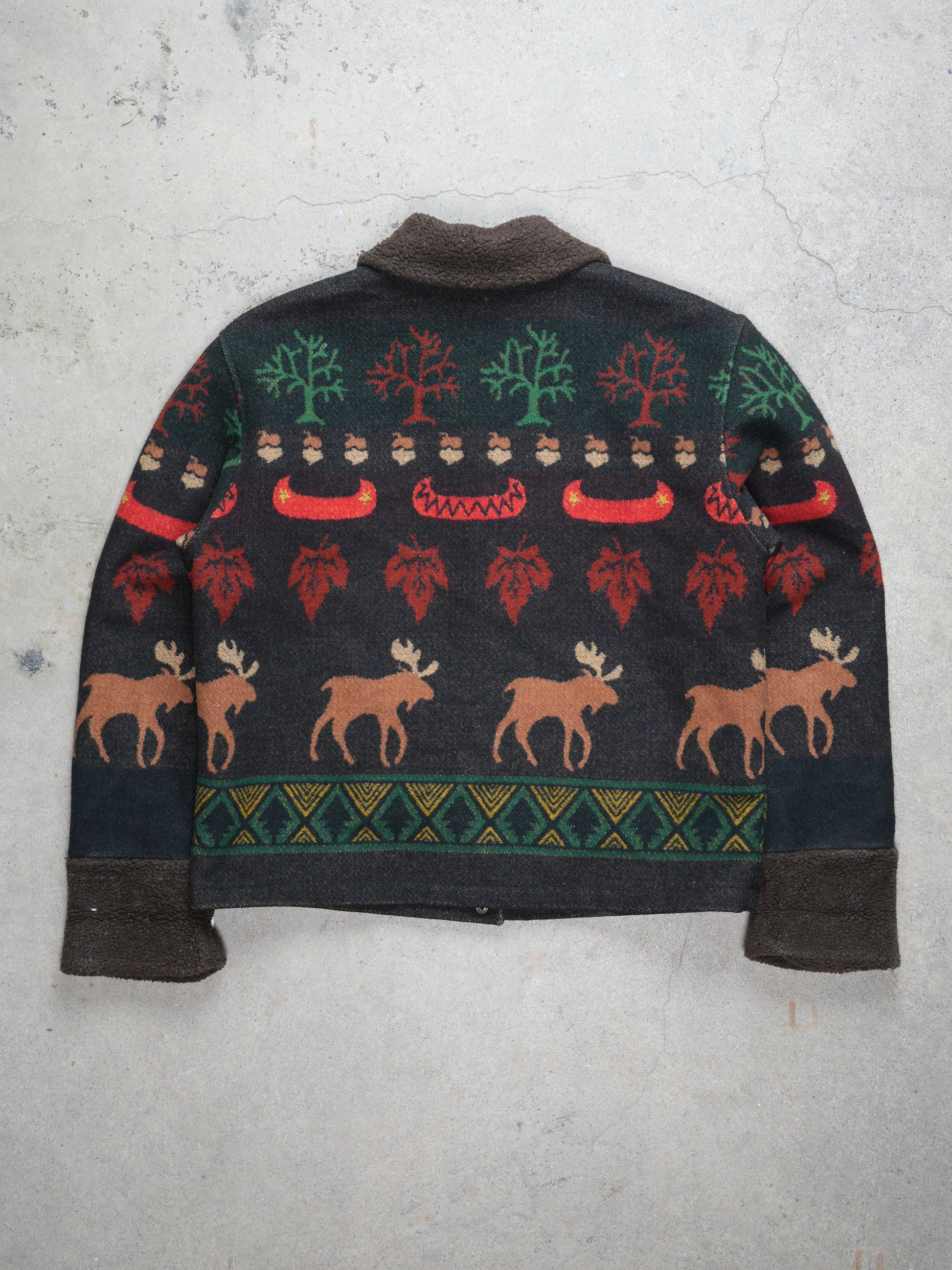 Pendleton Moose Pattern Sherpa Lined Jacket (L)