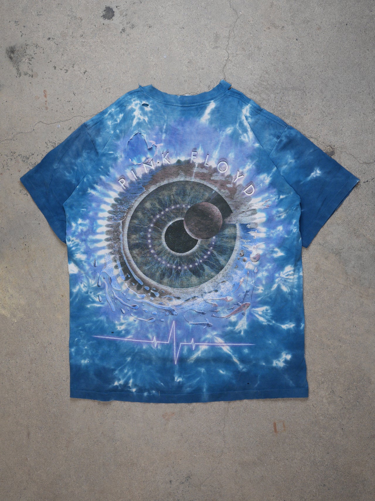 1990S - LIQUID BLUE Pink Floyd Tie-Dye T-Shirt (Xl)